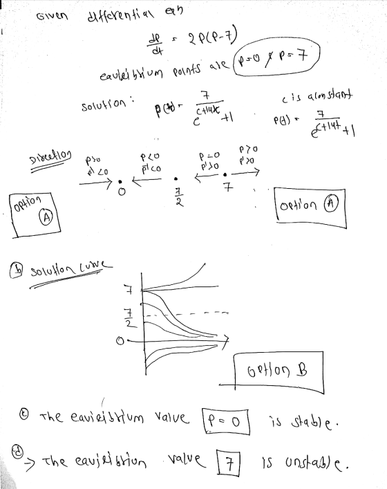 Given de differential een 2 (2-1) dt eauleistium points are (proy p = 7 solution: chud cis aconstant PG) 7 PEAda e F tl ectiu