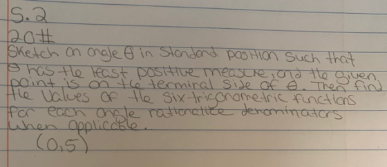 s.2 204 Sketch on ongle o in stondend position such that B has the least positive measure, and the given Ipoint is on the ter
