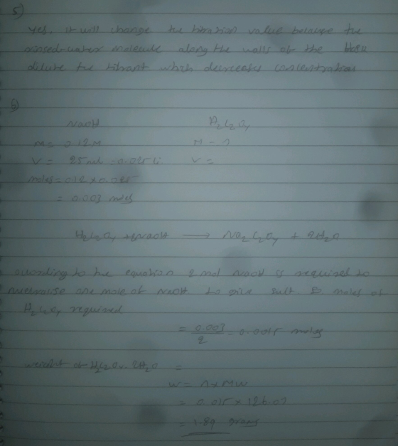 Yes, it will ibange the bikation value belange the sissed ceased molecule along the walls of the basin dluse fue titrant whic