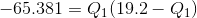 -65.381=Q_{1}(19.2-Q_{1})
