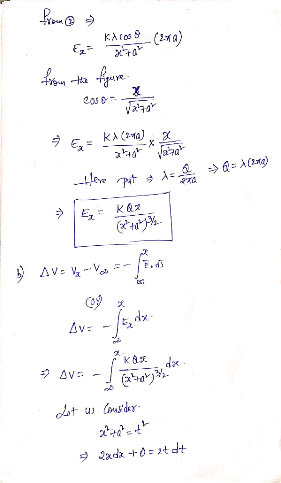 from © =) Ex= karose (240) from the figure. caso a member X COSO Varzar fere put = x= Q = Q = X(249) = k & AV VgV AVE - ły ds