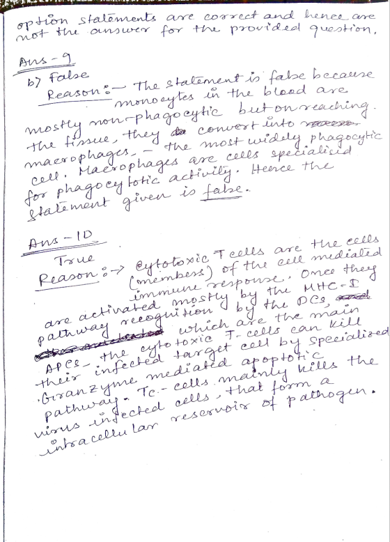 otion statements lot the answer are correct and hence are for the provided question, et on reaching Aus-9 by false Reason: Th