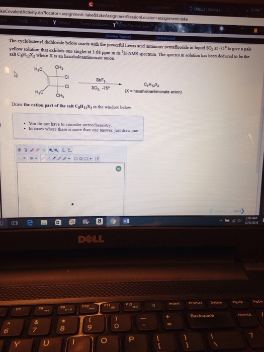 The cyclobutenyl dichloride below reacts with the