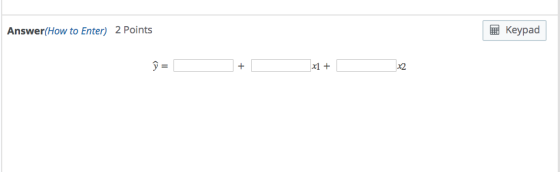 Answer(How to Enter) 2 Points Keypad x2
