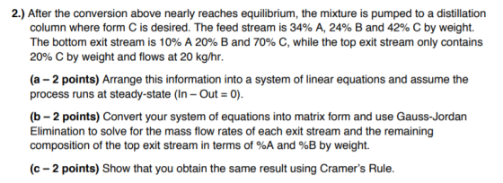 2.) After the conversion above nearly reaches equilibrium, the mixture is pumped to a distillation column where form C is des