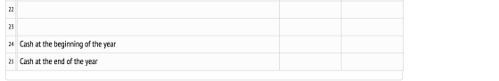 24 Cash at the beginning of the year 25 Cash at the end of the year