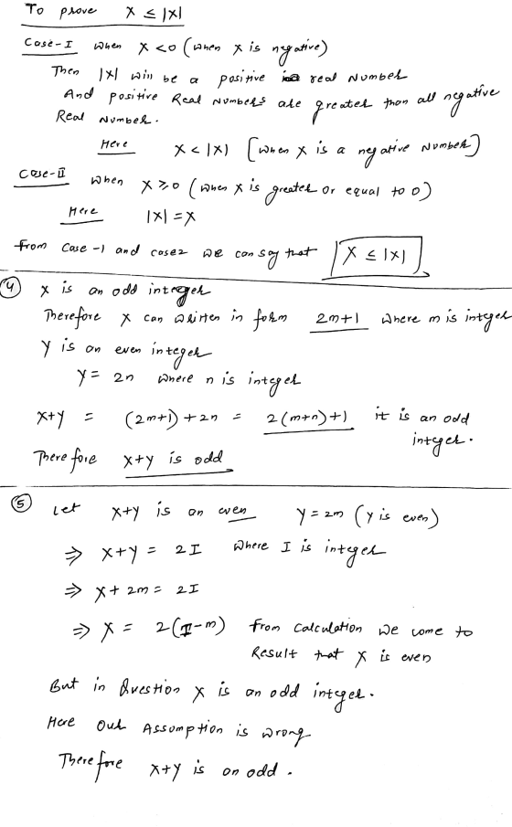 To prove x < 1x1 Case I When negative) IN will be a positive ater than all xco (when x is Then positive a real Number And Rea