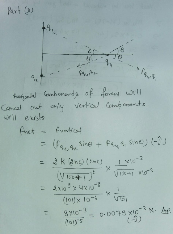 Part (o) 44,9 Cancel out only Vertfca Comp onemts l ests Fay,%. Sino + fn,4, sh@) (-0) -2 yx H8 ニ8x10-3 (oys 0.0073×(0-3 N. A C-3)