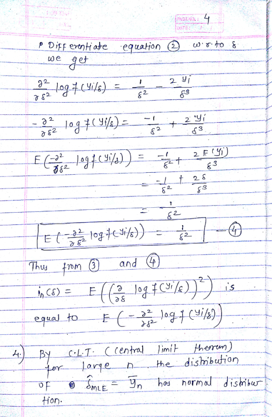 DATE w e 83 3 2 3 Thus tomand ( By LT cental imit therm MLE