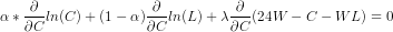 n(C) + (1-a) In(L) + λ (24W.