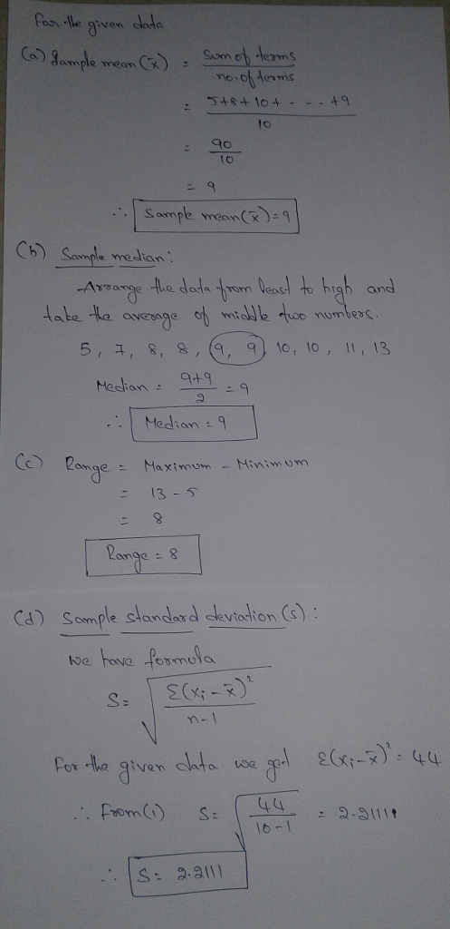 foo lle given slata ample mean (X) to : Ro to Sompe man1 a median 5, 구, 8, 8, (9, 9/10, to, 11, 13 ati: Mechanょ 911 aonim : 1