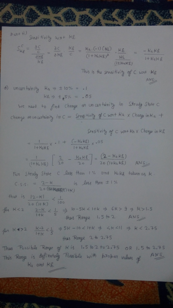 partii Sensitivity wit Ih. Sue де akh kh C с dkh kh Ka.(-1) (ka) (1+ Kakhe kh ka (Ithakh) - Kakh It Rakh This is the sensitiv