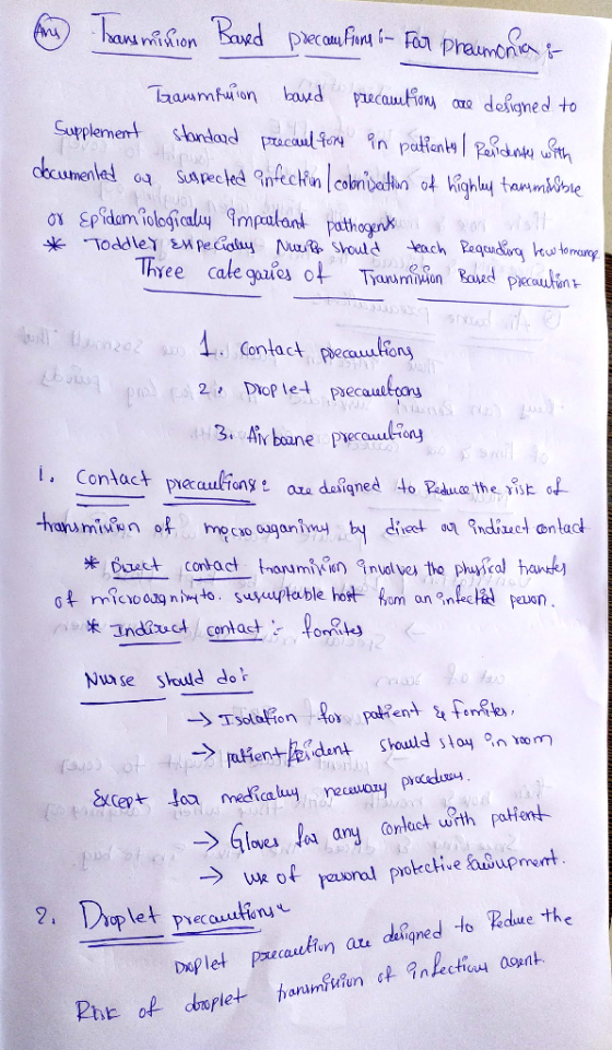 en Transmission Based precautions in For Phaumonia & Tramminion based precautions are designed to Supplement standard precaul