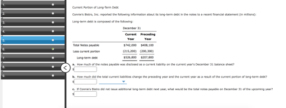 Current Portion Of Long Term Debt Connie s Bistro Inc Reported The 