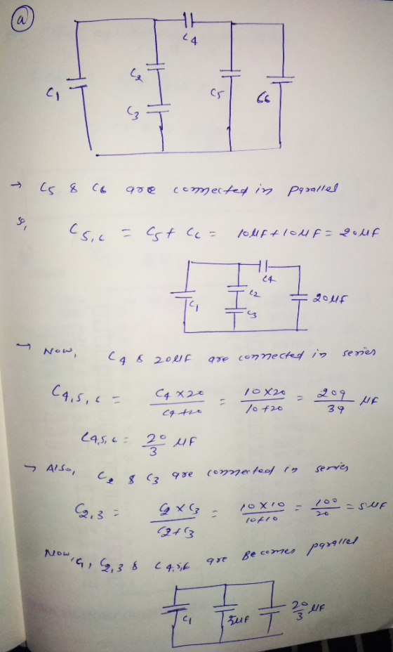 – cs 8 ce are connected in parallel og escasst caz sellift louf = gouf 204f - No | ندا ع C 6 2001F are connected in series ca