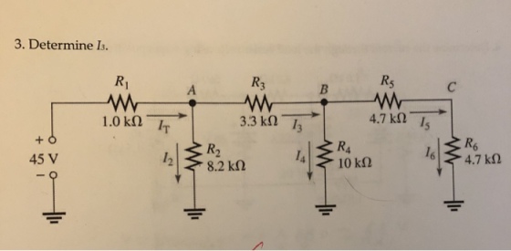 3. Determine Is. R5 - 3.3 kQ 4.7 ?1 R4 10 k? R2 45 V 21 8.2 k?