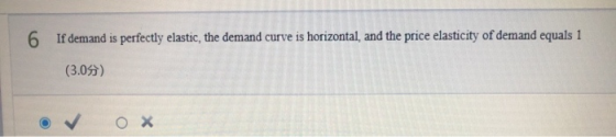 6 If demand is perfectly elastic, the demand curve is horizontal, and the price elasticity of demand equals 1 (3.05 ) ох