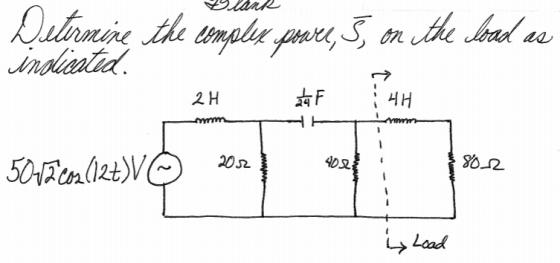 Blank Determine the comply poare, 5, on the load as indicated. 2HF 4H श्य 4H Lam 50-12cos (12+)V © 4023 2002 ! 8-12 Load