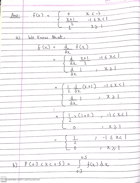 Ans- FCx2 ) ( - ) - 3X< - H We know that, f (c) = d ď - dx (x ) f(x) d x+1 -12 12 2 L-L 5X1 1 dl x L Stx (140) --Lex Lox71 ,