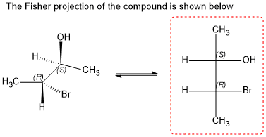 The Fisher projection of the compound is shown below CH он H, S)OH Br CH3