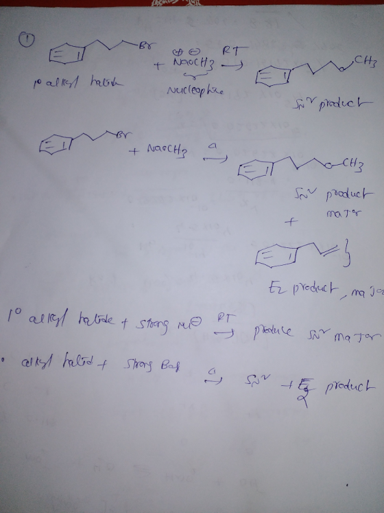 & Do RT Naoch? CH₂ Er po alkal halik Nucleophice Sur prodect ET & NARCH? Moch Sor product matg Er product, najcz 1 alkal hald