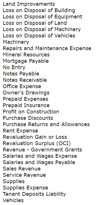 Land Improvements Loss on Disposal of Building Loss on Disposal of Equipment Loss on Disposal of Land Loss on Disposal of Mac