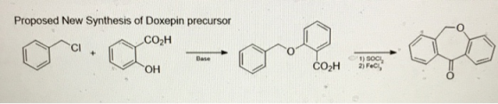 Proposed New Synthesis of Doxepin precursor CO2H OH CO2H 1) SOCI, 21 Feci