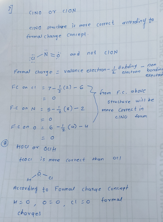 c/ON CINO to Correct structure s more CINO formal charge Concept not C1ON and Valance electron- LBohding electron non bondinc