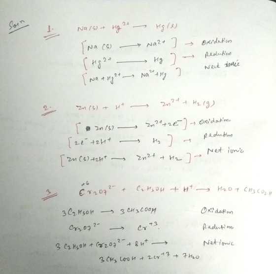 Soin d. Na (4) + Hg2+ - Hg (8) Nacs) - Na2+ ] [Hg2+ Hg 7 → [ Nad Hg2+ - Na² tug 7 Oxidation Redution weet once Redution Zn (S