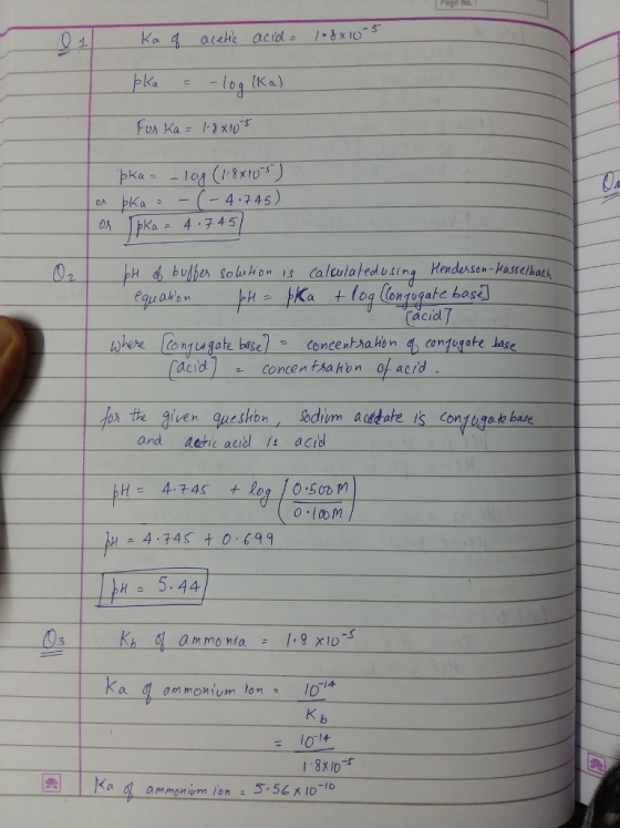 OA pK -4?45) Pquahon oq lonqugate base acid 7 tim acaate and aehic aerd fs acid H5.44 3 ka 8XID ammonium lon S. 56 0-0