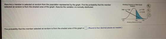 Assume a member is selected at random from the population represented by the graph. Find the probability that the member sele