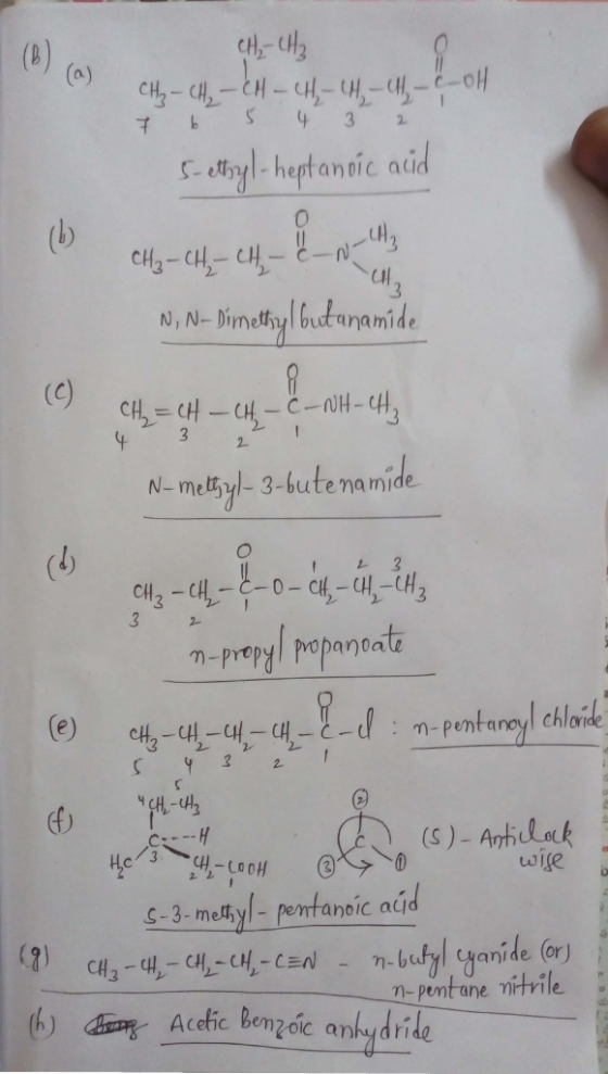 S-ethy-heptanic ai 3 N, N- Dirnethy btnamide N- melf yl- 3-butenamide S-3-methyl- pemtanoic al (h) GP . Acefic Bemzolc anhydride
