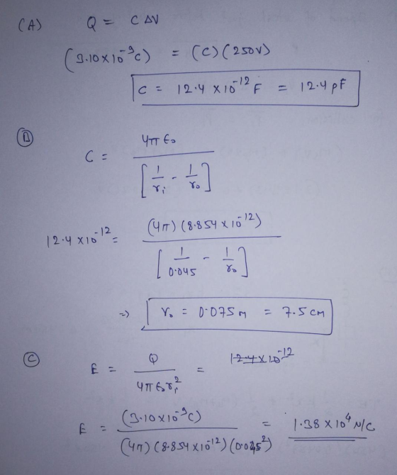 CA Q = CAV (1.108 10%) = (C) (2500) c = 12 4 8 10 12 = 12.4 pF | YTTE C= [ht] (47) (8-3 SV x 16 22) 2 12.4810 = Tomas / 0.045
