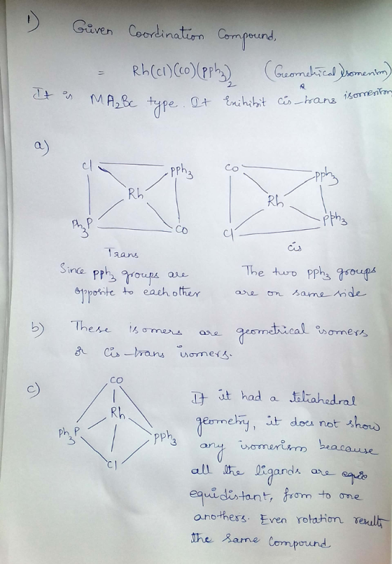 Gaven Coordin Co 3. 3 Cas inde thtto each other arne-, Ande. are n CO t ithad a iahedra Fh ph P ろ eqidetant, rom to one anothess Even rolathion elt