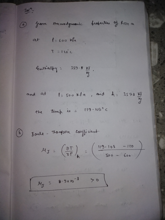 Sol a from thermodynamic properties of Rise a at P=600 kPa T = 1200 enthalty 359.8 KT. vg and at P = 500 kla and h = 359.8 kg