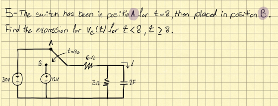 5-The saitn has been in pos ita or t lac 30v 2V 2F