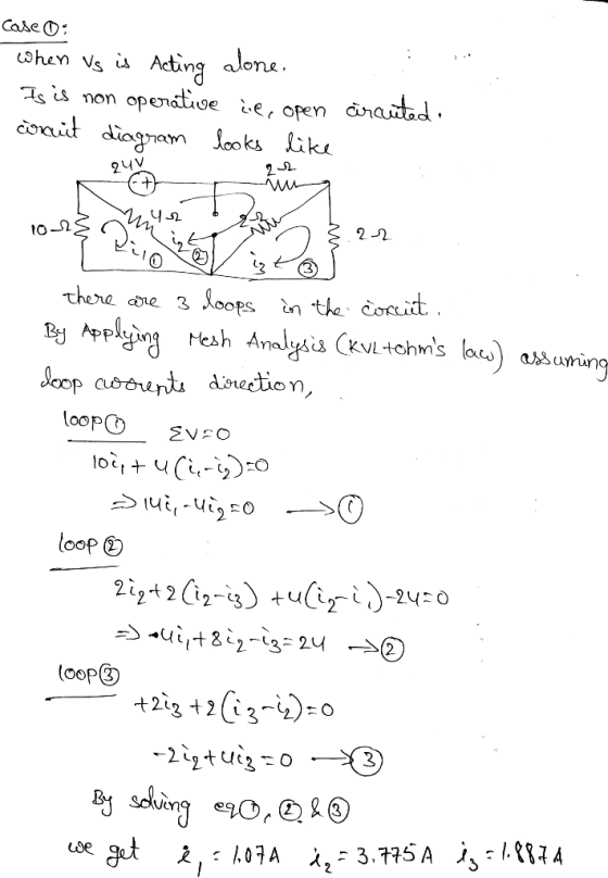: .. Case o: When vs is Acting alone. Is is non operative ive, open circuited concuit diagram looks like I bilo or it) there
