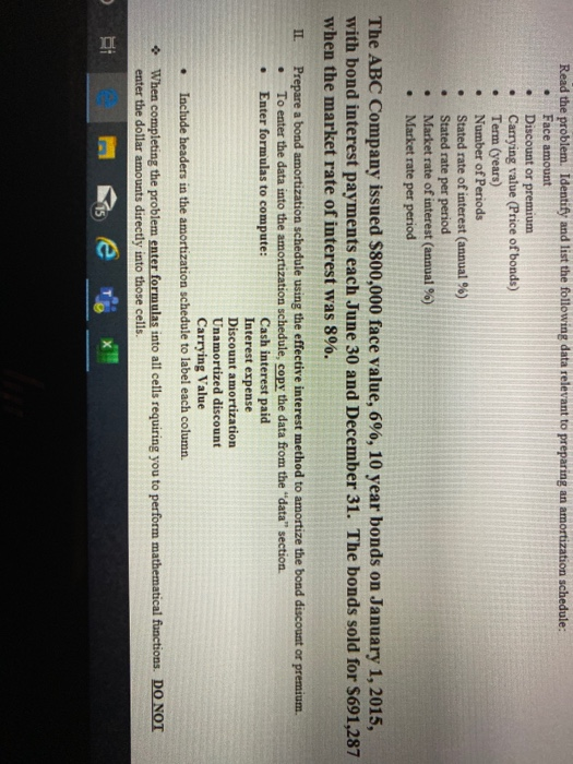Read The Problem Identify And List The Following Data Relevant To 