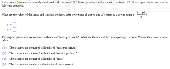 Pulse rates of women are normally distributed with