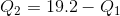 Q_{2}=19.2-Q_{1}