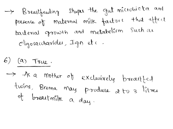 > Breastfeeding shapes the gut microbicta and presence of maternal milk factors that affect bacterial growth and metabolism S