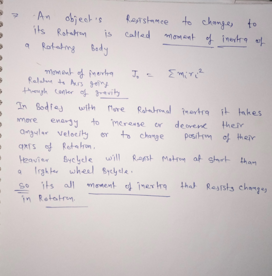 -An object s its Rotatran Resastamce to chamge to Called is moment ofinert ot Rotatng Body moment merha Relatm t Ars gen Emi