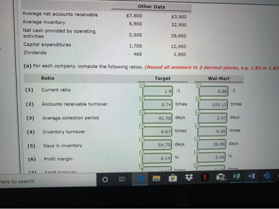 Other Data $7,600 6,900 $3,900 32,900 Average net accounts receivable Average inventory Net cash provided by operating activi