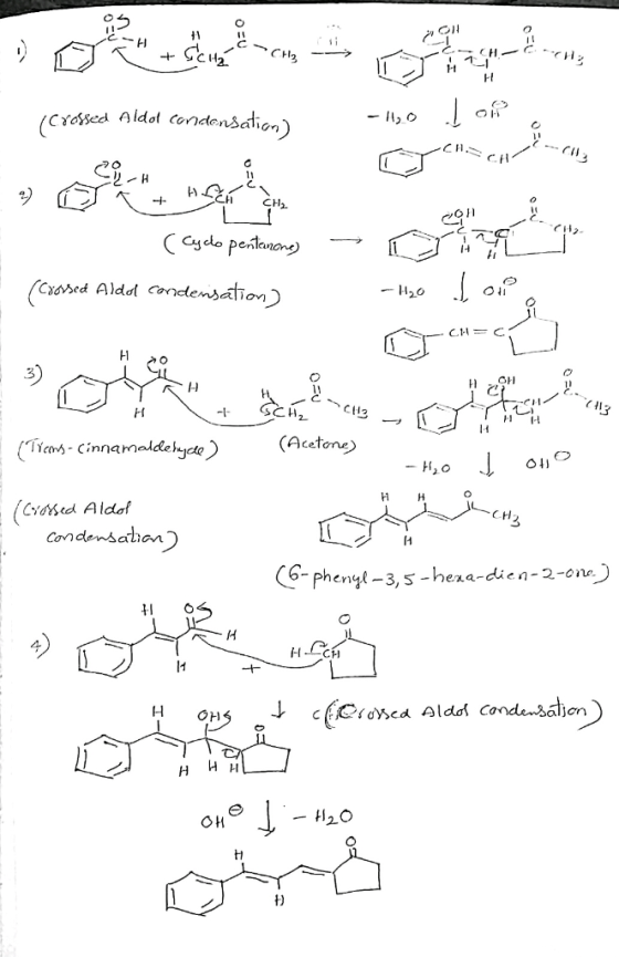 CH3 H condensation) A ldot (CYsed CH CH2 Cay o pentanong Corad Aldd crndemsation) H20 CH C3 Eit (Acetone (Ticans- Cinnamaddeh
