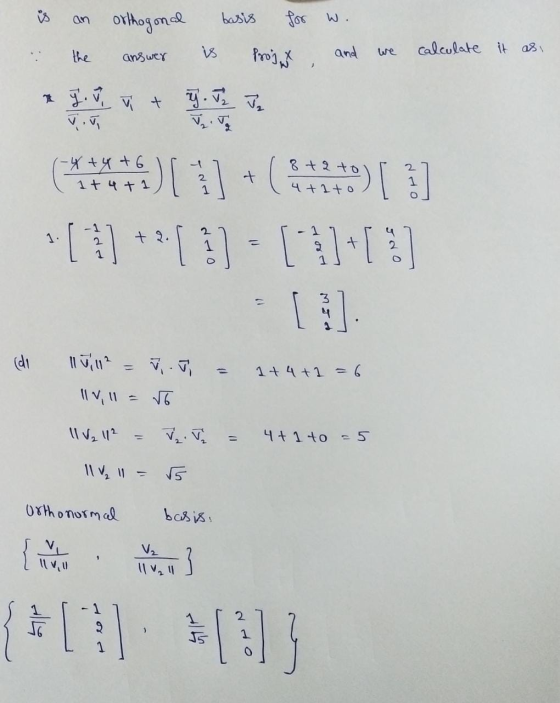 an orthogonal basis for calculate it answer and as Projet & J. Jū + 7. Je Je Viū lehet ats) [1] + (+240) [1] » [ 1] +2. [1] -