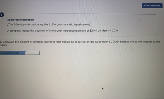 Check my work Required information The following information applies to the questions displayed below) A company makes the pa