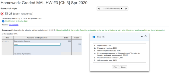 Homework: Graded MAL HW #3 [Ch 3] Spr 2020 Score: 0 of 16 pts 12 of 18 (11 complete) X E3-28 (open response) The following da