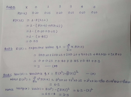 Paot ca 2 4 ↓- (0.45) 3Eo 2 Pastc Var r2Pcx -070 10 tỉ2xo.is +2x o 20 t3ROIS+42χ01ot skouo Now E(X2) = Hance