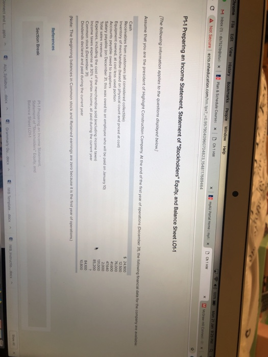 M Inbox (1) Ch 1 HW 12.500 31, this was owed to an employee who will be paid on Jauary 10) 131000 85.200 Salary (on 84100 31) of