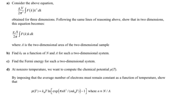 a) Consider the above equation, 2T obtained for three dimensions. Following the same lines of reasoning above, show that in t
